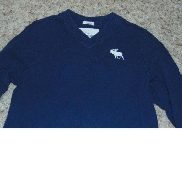 Boys Shirt Abercrombie Large Blue Long Sleeve V-Neck Tee Casual Supersoft - Picture 2 of 3